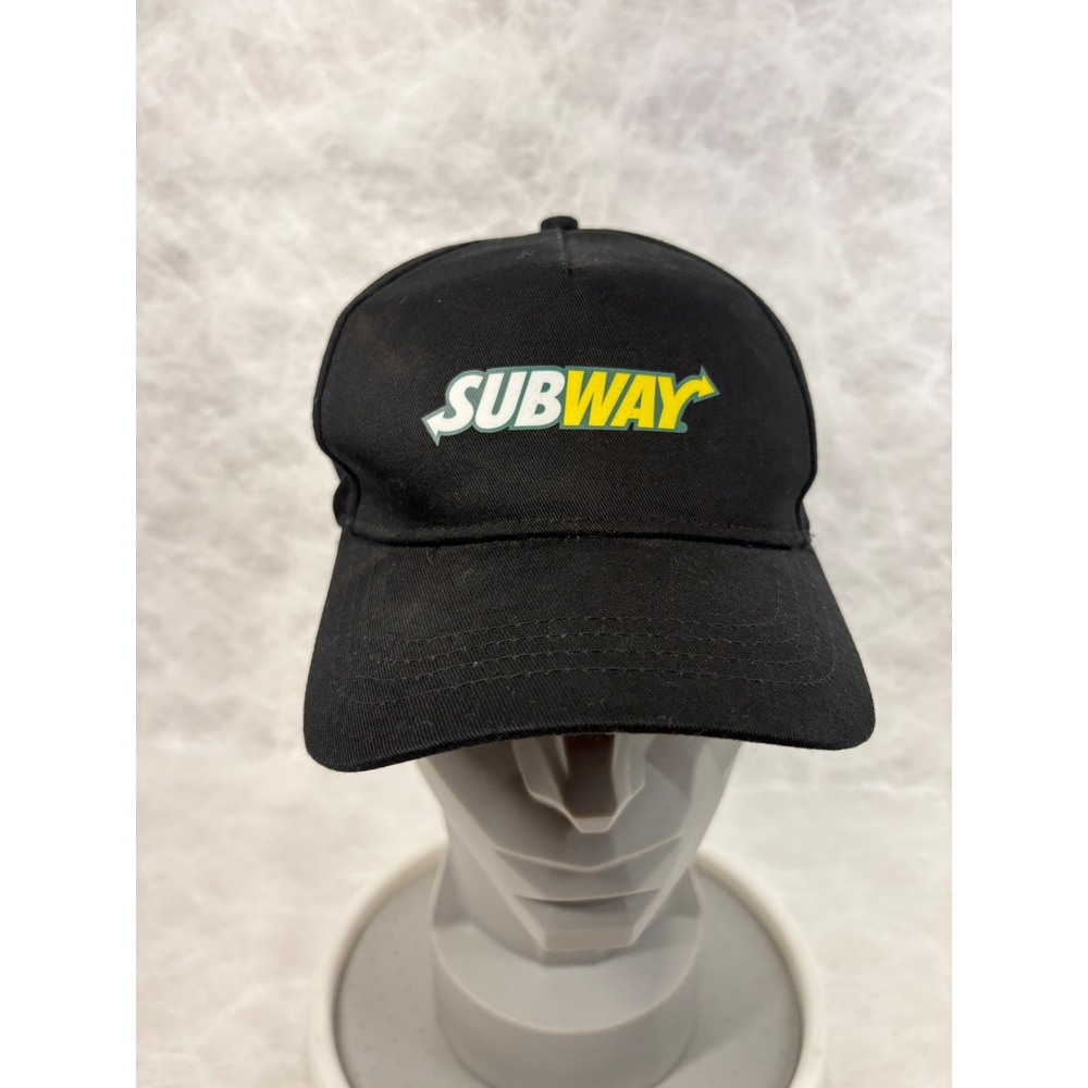 Subway Employee Uniform Hat Black Adjustable Snapback Cap Fast Food Promo